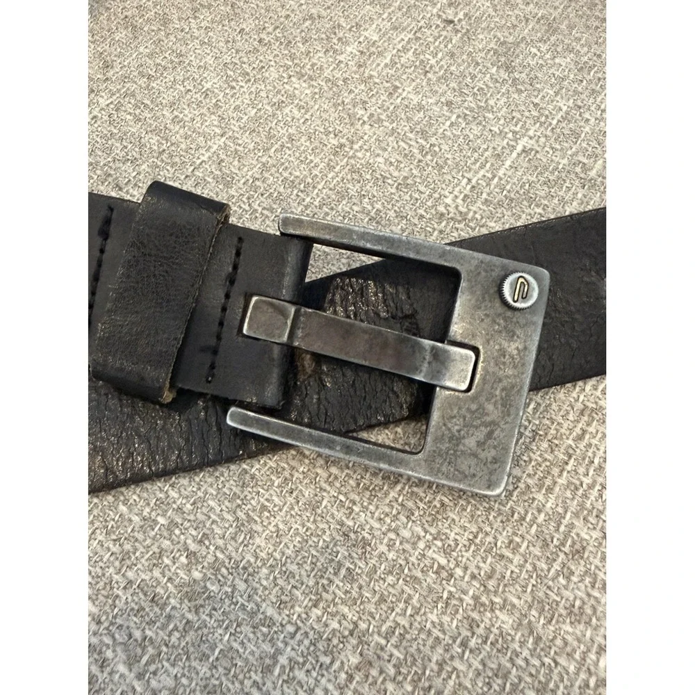 Vintage Diesel Black Brown Italian Leather Belt Mens Belt Size 32 CM 80 2 Inch P